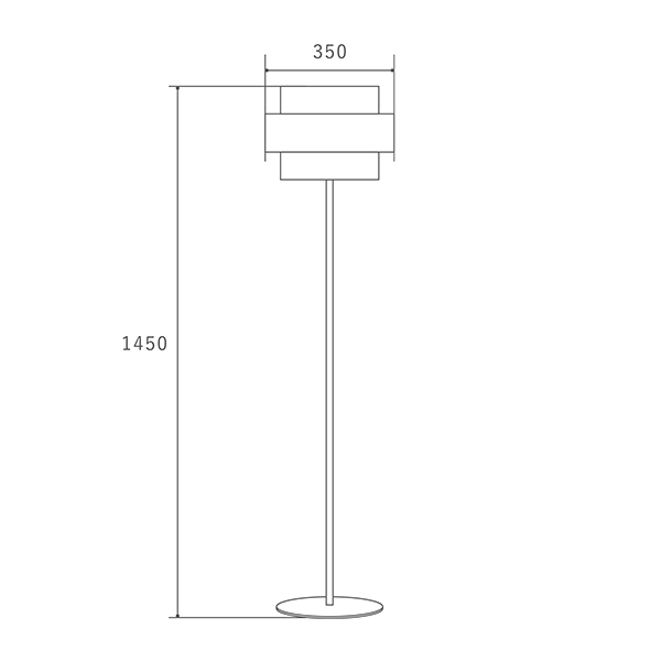 バンブープラスチックとファブリックでナチュラルな印象のフロアランプ。